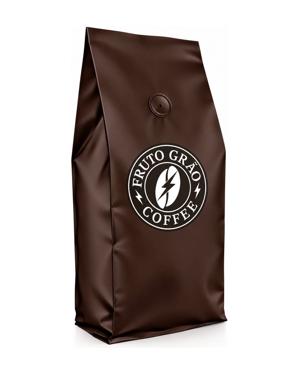 Pacote marrom de 500 g do Café Torra Média Fruto Grão, visto de frente